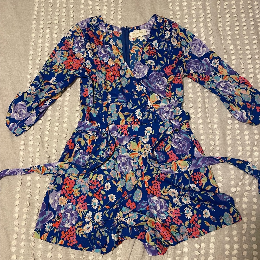 Yumi Kim romper blue floral print Small